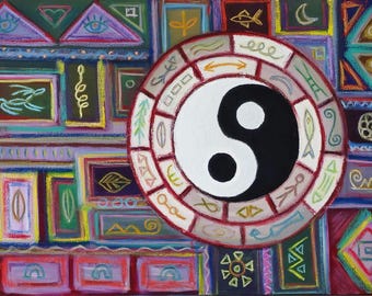 Yin Yang Oil Painting – Zen Wall Art, 24x36"