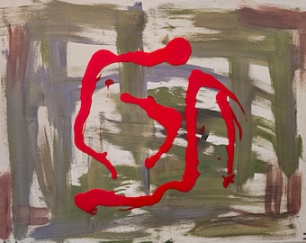 Modern Abstract Painting: Signed, 24x18 Ready to Hang Canvas Art