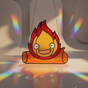 Ca.lc.if.er Resin Suncatcher, H0w.l's Mo.vi.ng Castle geïnspireerde raamhanger, anime-filmfan cadeau, St.ud.io Gh.ib.li-decor