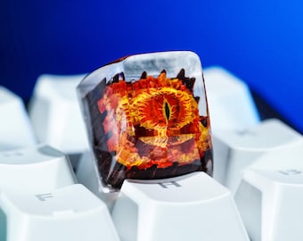 Eye Of Sa.ur.on Artisan Keycap For Mechanical Keyboards, Resin Esc Keycap, Fantasy Gamer Gift, LOTR Keyboard Decor, Birthday Gift For Him