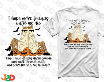 Personalization Funny Ghost Friends Halloween SVG: Spooky T-Shirt Design (Digital File)