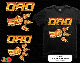 Personalized Dad The Man The Myth The Legend PNG, Custom Name Father Shirt Design, Gold Fist Family Graphic, Father’s Day PNG