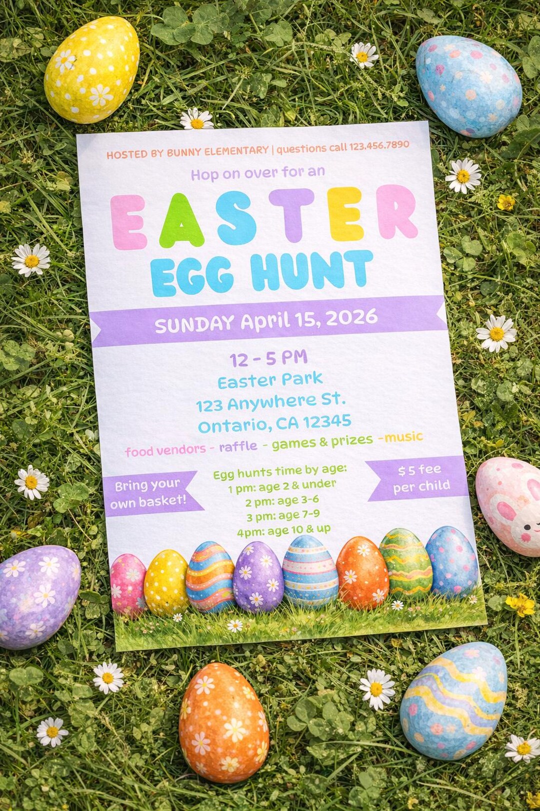 Editable Easter Egg Hunt Flyer Template | Canva Printable | Digital ...