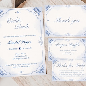 Cielito Lindo Baby Shower Einladung Bündel | Talavera Spanisch Einladen | Bearbeitbare Canva Download
