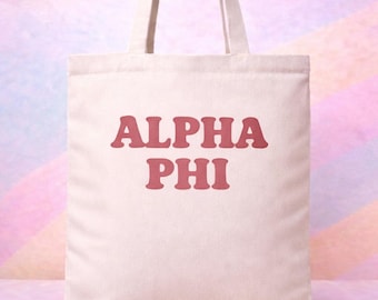 Alpha Phi Tragetasche | Sorority Leinwand Tasche | Griechisches Leben Geschenk