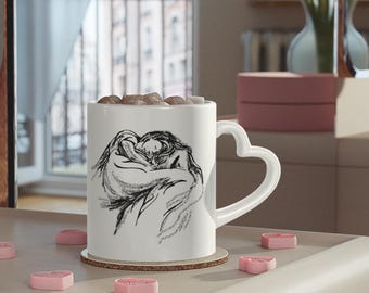 The Invisible Life Of Addie LaRue | Heart Handle Charcoal Sketch Mug