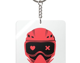 Caught Up Keychain | Dark Romance Motorcycle Helmet Acrylic Keyring