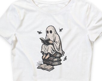 Ghost Reading Tee | Whimsical Bookish Apparel, Cozy Reader Shirt