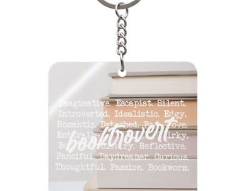 Booktrovert Keychain | Acrylic Book Lover Keyring | Reader Accessory | Bookish Gift