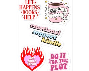 Hoja de pegatinas para libros/Kindle, Hazlo por la trama, Chicas atractivas leen