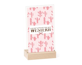 Western Acrylic Bookshelf Divider | Genre Shelf & Book Nook Decor