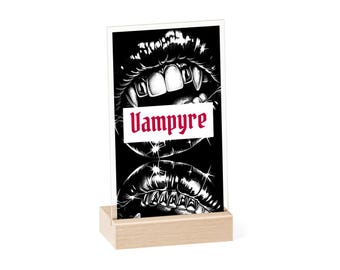Vampyre Acrylic Bookshelf Sign | Gothic Genre Shelf & Book Nook Decor