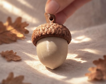 Acorn Clicker Fidget Keychain - 3D Printed Stress Relief Toy, Nature Lover Gift