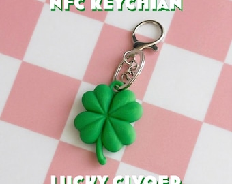 Four Leaf Clover NFC Keychain - 3D Printed Lucky Charm, Smart Tap Tag