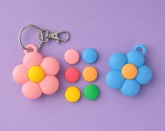 Flower NFC Tap Keychain, Share your info - Instagram, Facebook, Digital business card, 3D Printed, Lightweight