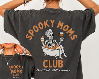 Spooky Mom Club Shirt, Halloween Mom Shirt, Skeleton Mom Tee, Funny Halloween Mama Shirt, Comfort Colors Halloween Tee