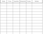 Blood Pressure Log Printable | Blood Pressure Tracker PDF | Daily BP Log Sheet | Medical Health Tracker | Instant Download