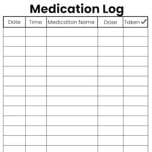 Afdrukbare medicatietracker – pdf-bestand dagelijks pillenlogboek (directe download)