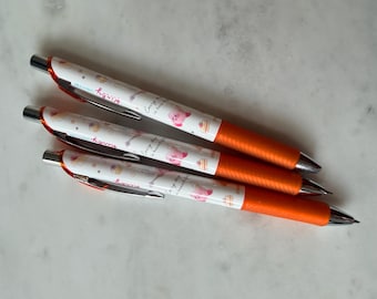 Pentel Mechanical Pencil 0.5mm | Kirby Cute Kawaii Pencil | Orange Grip Shiny Pop Design | Smooth Writing School Supplies