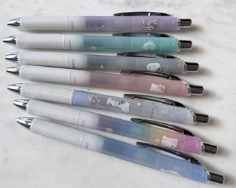 Pentel EnerGel Sanrio Gel Pen (Single) | Kuromi Hello Kitty Hangyodon Snoopy Peanuts | 0.5mm Smooth Ink | Kawaii Japanese Stationery