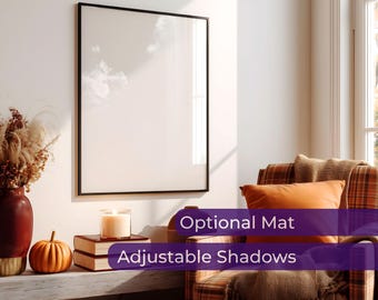 Frame mockup fall vertical home library, Wall art mockup autumn portrait book nook, Poster mock-up template PSD cozy reading room, 3:4 ratio