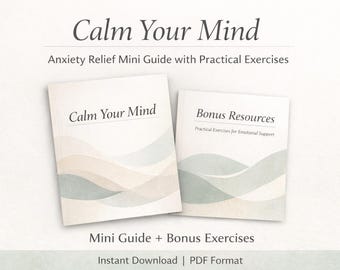 Acalme sua mente – Miniguia para alívio da ansiedade com exercícios práticos | PDF digital de autocuidado para equilíbrio emocional