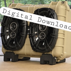 May include: Tan speaker enclosure with two black speakers. The speakers have a circular design with multiple smaller circles. The text "Digital Download" is overlaid on the image.