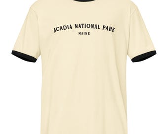 Acadia National Park Maine Ringer T-Shirt Vintage Unisex Tee