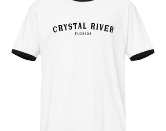 Crystal River FL Ringer Tee Unisex Retro Style