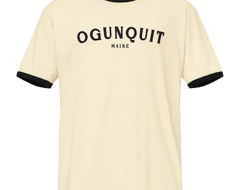 Ogunquit Maine Vintage Ringer T-Shirt | Unisex Retro Tee