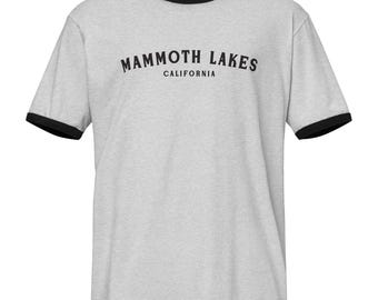Mammoth Lakes CA Retro Ringer T Shirt Unisex Mountain Style Tee