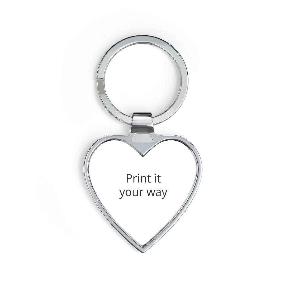 Heart Photo Insert Custom Heart Keychain | Personalized Photo Insert, Metal Heart Keyring ...