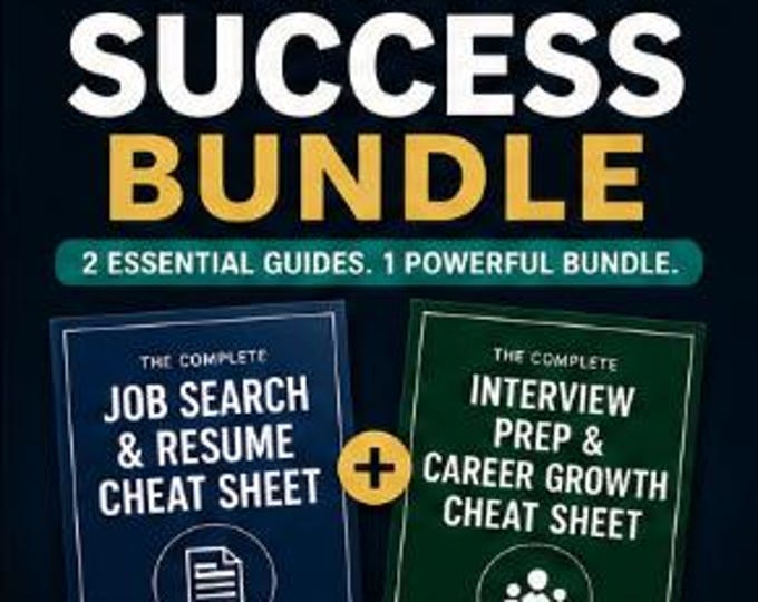 Career Success Bundle: Resume, Interview Prep, Job Search Guide (PDF Downloads)