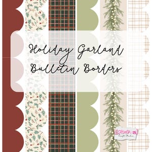 Christmas Bulletin Board Borders Printable Winter Holiday Garland School Classroom Decor Holiday Garland Bulletin Border
