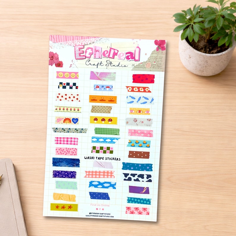 Sticker Sheet Washi Tape Scrapbook Stickers Junk Journal Vision Board ...