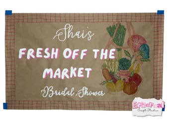 Custom Birthday Banner, Hand Painted Kraft Paper Sign, Bridal Shower, Bachelorette Personalized Birthday Party Backdrop