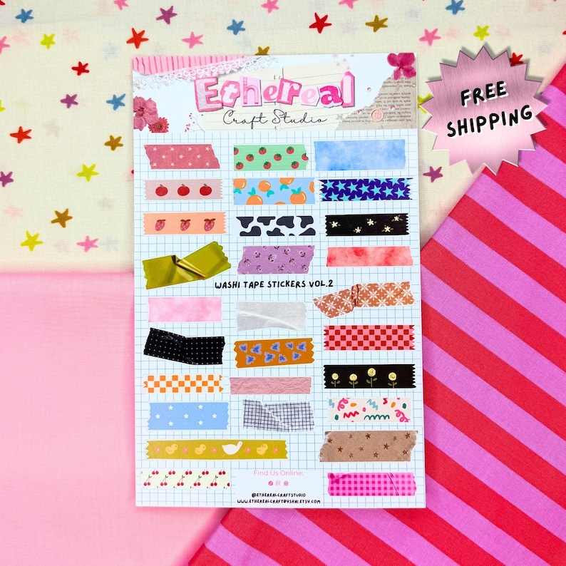 Sticker Sheet Washi Tape Sticker Sheet Vol. 2 Scrapbook Stickers Junk ...