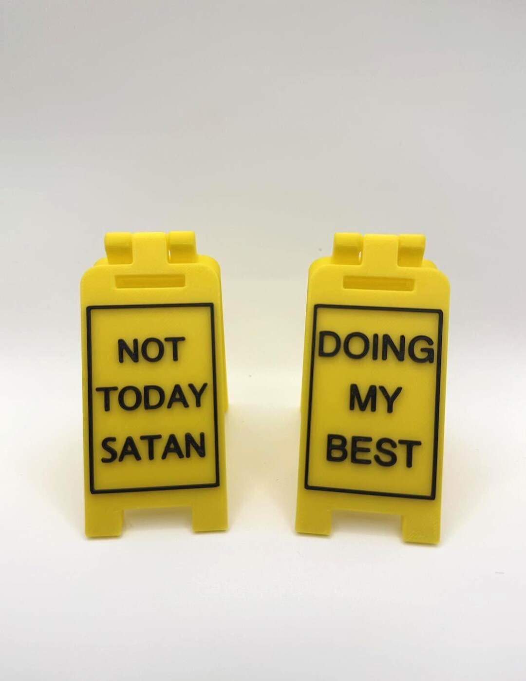 Mini Desk Caution Signs | Funny Office Decor | Mental Health Humor ...