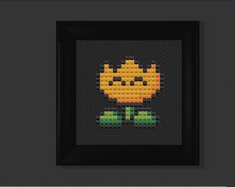Fire flower (mario bros) cross stitch pattern PDF