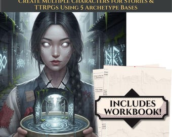 Fantasy Character Guide Workbook – Create Stories, TTRPGs Using 5 Archetypes (PDF)