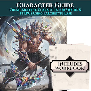 DnD Character Workbook | Glass Mosaic TTRPG Guide (Digital Download)