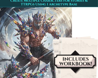 DnD Character Workbook | Glass Mosaic TTRPG Guide (Digital Download)