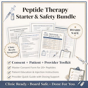 Anti-Peptidtherapie-Bundle für Praxen | Einverständniserklärung + Patientenaufklärung + Anbieterleitfaden | GLP-1 & Anti-Peptid Kit | Medizinische Vorlagen
