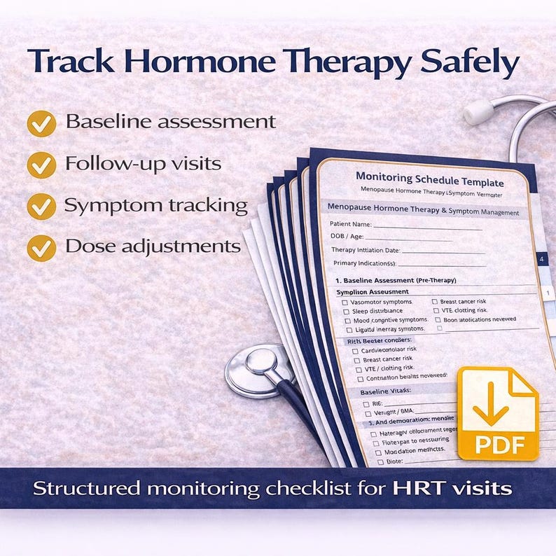 HRT Monitoring Schedule Template | Menopause Hormone Therapy Follow-up ...