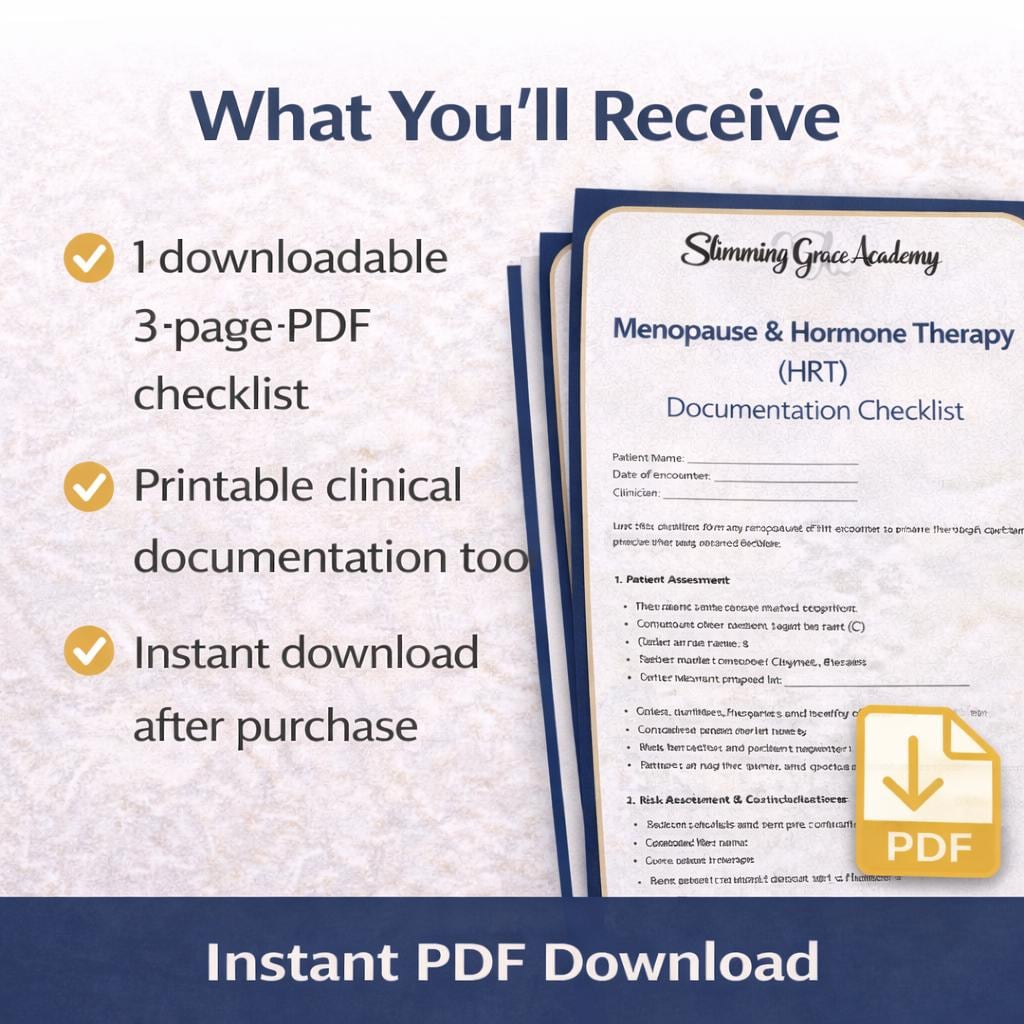 HRT Documentation Checklist | Menopause Hormone Therapy Charting Guide ...