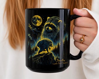 Vintage Jimothy Raccoon Coffee Mug, Seattle Feral Legend Mug, Retro Moon Raccoon Cup, Jimothy Coffee Mug, Funny Trash Panda Gift for Friend