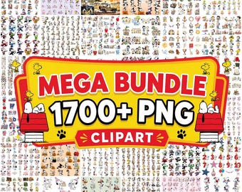 Snoopy PNG Bundle 1700+, Peanuts Clipart Collection, Cartoon Dog Graphics, Printable Cricut Bundle, Digital Download Files