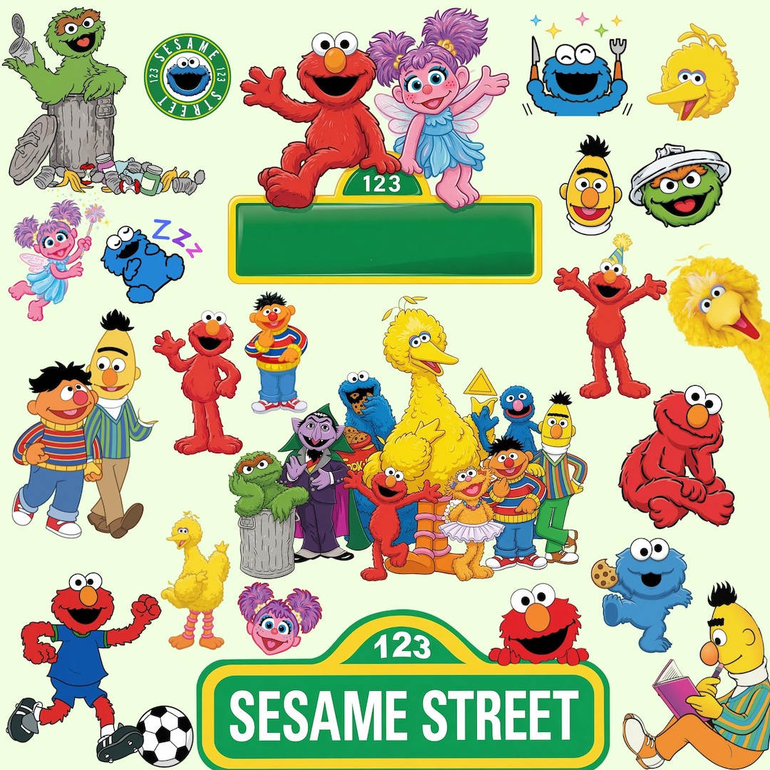 100+ Street Monsters PNG Bundle, Elmo, Cookie Monster And Friends, Big Bird, Street Monste