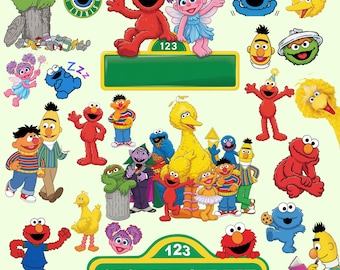 100+ Street Monsters PNG Bundle, Elmo, Cookie Monster And Friends, Big Bird, Street Monsters Faces, Clipart Birthday Cricut Digital Files