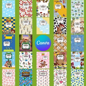 Toy Story Composition Book Cover, Kids Notebook Cover, Back to School Printable, Editable Canva Template, PDF Digital Download